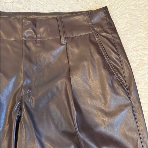 A New Day Brown Pleather Pants Brown Pants Fall Pants Pleather Pants - Picture 3 of 5